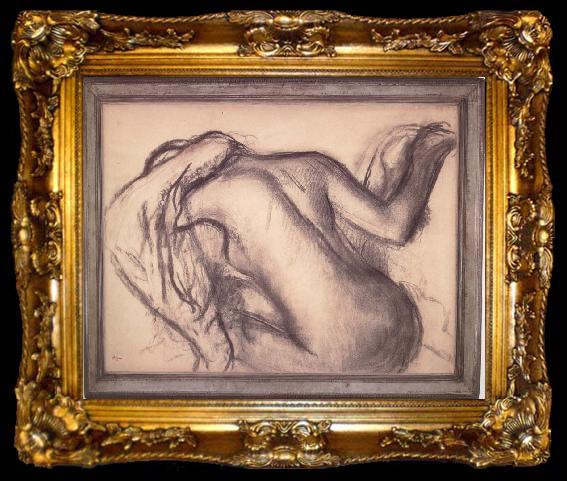 framed  Edgar Degas Arter the Bath,Woman Drying her Hair, ta009-2